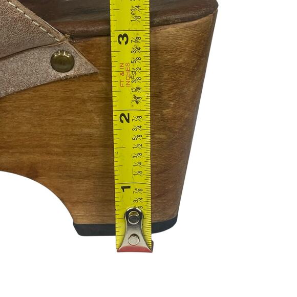 Cordani Women’s Zorba Tan Distressed Leather Wooden Clog Size 37 US 6.5 - Picture 12 of 12